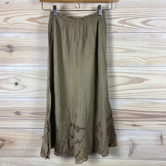 Orchid & Vine Dresses & Skirts - Vintage Softgirl Orchid Skirt Small Eyelet Lace Midi Prairie Indie Tomato Girl